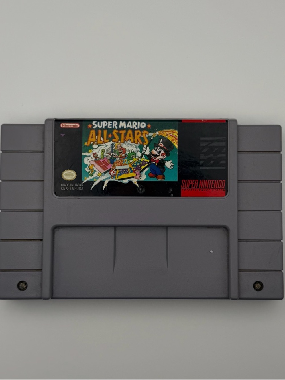 Nintendo Super Mario All-Stars Cartridge - Gray Label Art